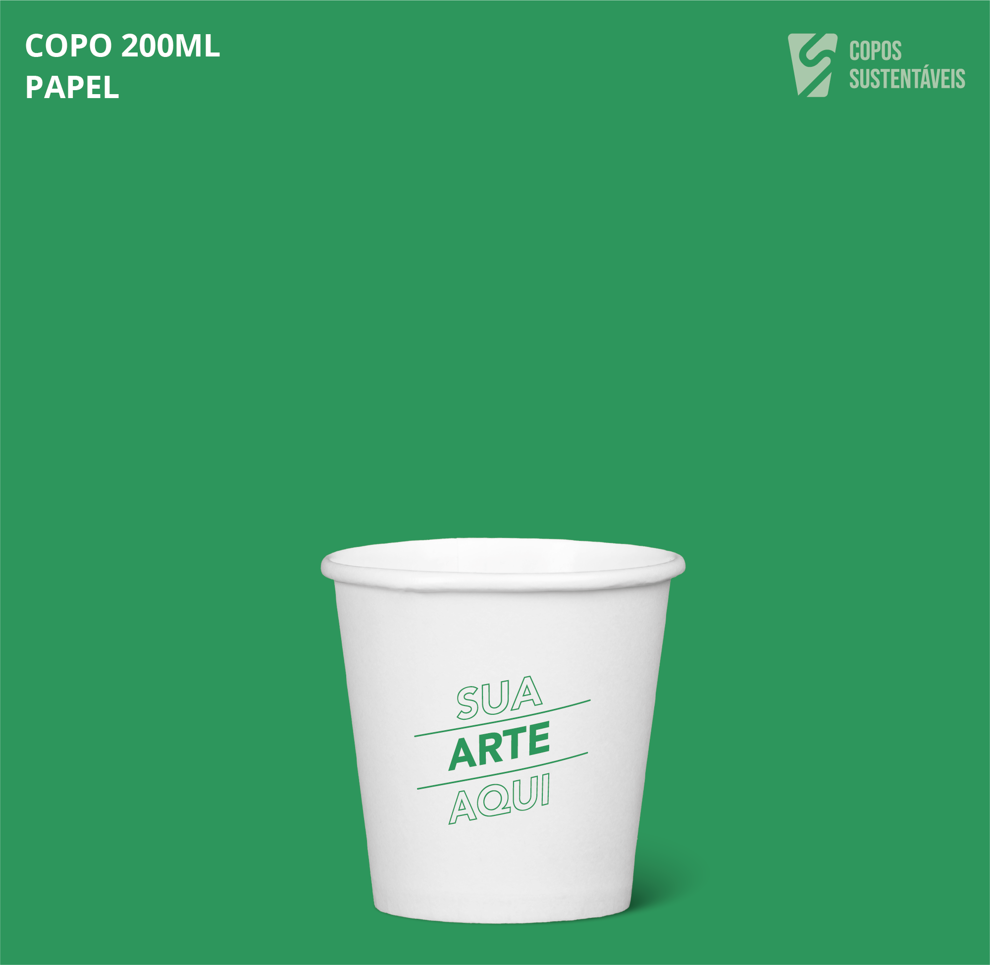 Copo 200ml Papel Copos Sustentáveis