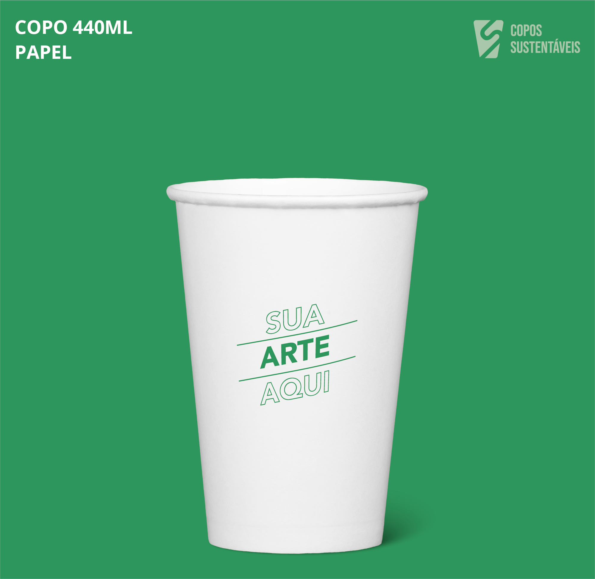 Copo 440ml Papel Copos Sustentáveis