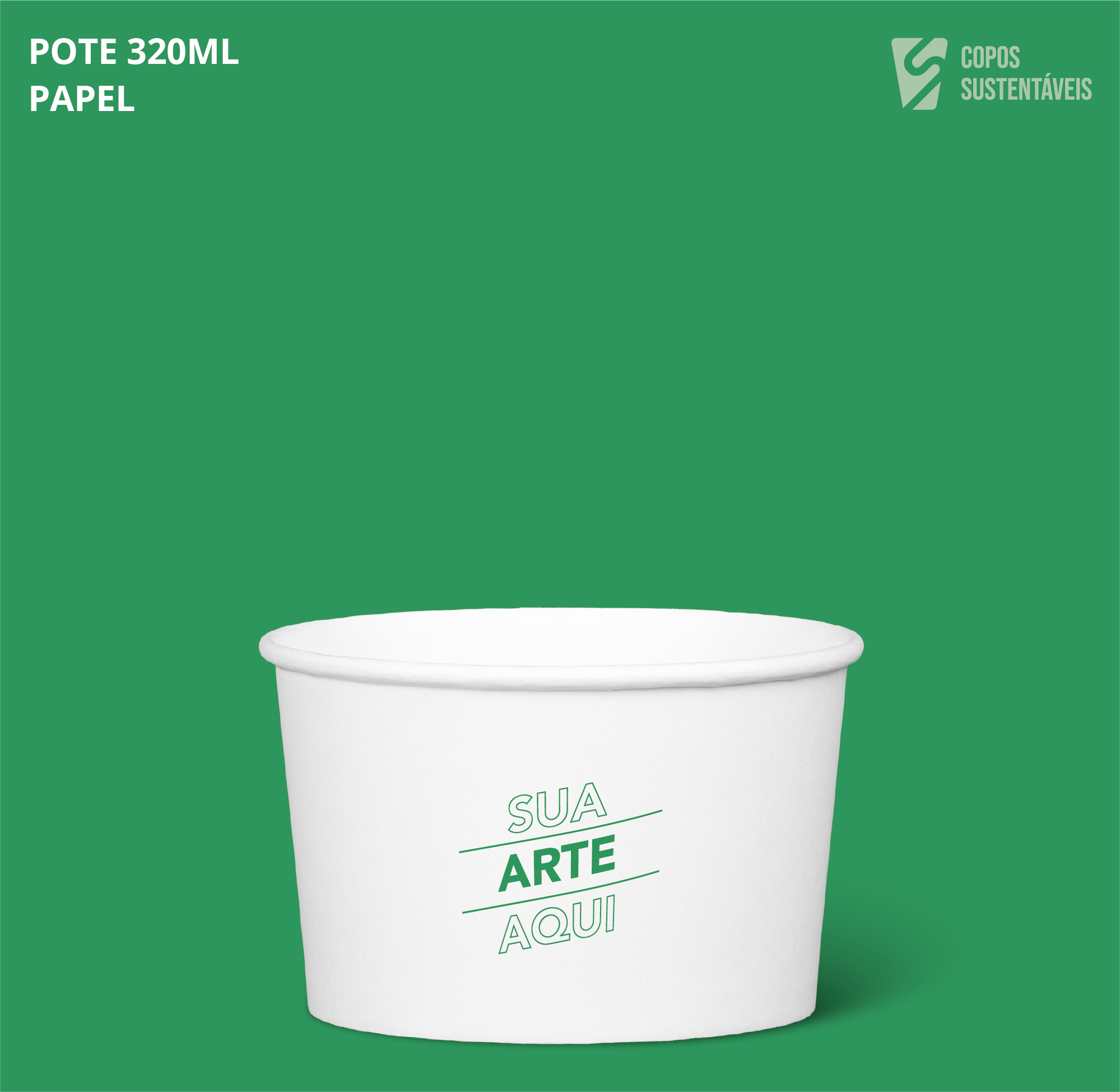 Pote 320ml Papel Copos Sustentáveis